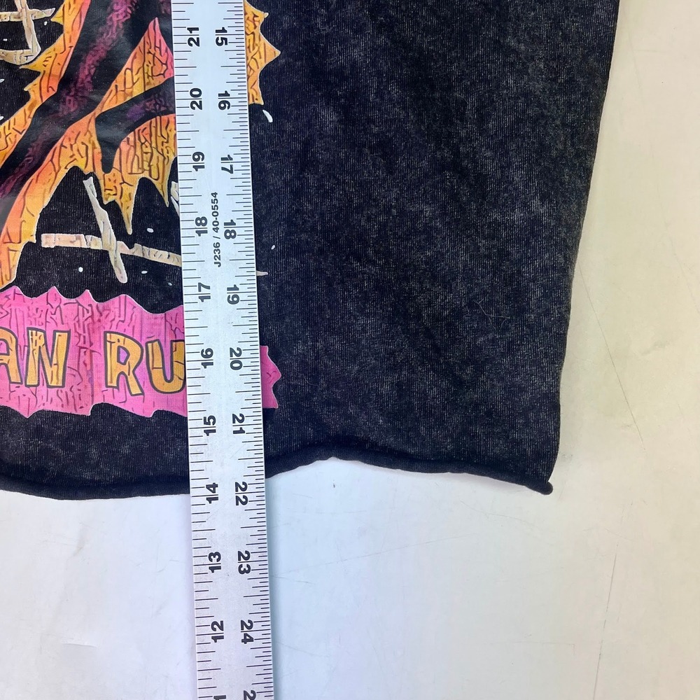 Karma Nobody Can Run Graphic Muscle Tee Acid Wash Black Raw Hem Large - Picture 13 of 13